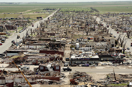 Greensburg, KS May 16, 2007 - The center of town resembles a bomb site twelve days after it was hit by an F5 tornado. Cleanup and reconstruction will take years. Photo by Greg Henshall / FEMA