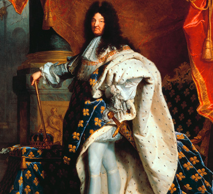 Louis XIV en costume de sacre par Hyacinthe Rigaud, en 1701. © Wikipedia CC