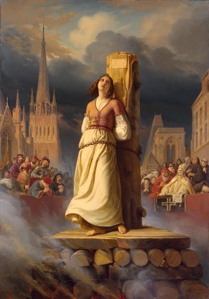 Jeanne d'Arc sur le bûcher (tableau de Hermann Stilke, 1843) © DR