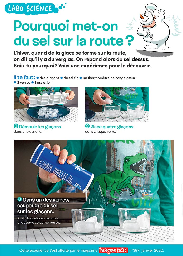  “Labo science : pourquoi met-on du sel sur la route ?”, Images Doc n°397, janvier 2022. Photo : Rebecca Josset. 