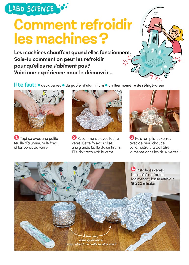 “Labo science : comment refroidir les machines ?”, Images Doc n°406, octobre 2022. Photos : Rebecca Josset. Illustrations : Jérôme Sié. Schémas : Mathilde Courtès.