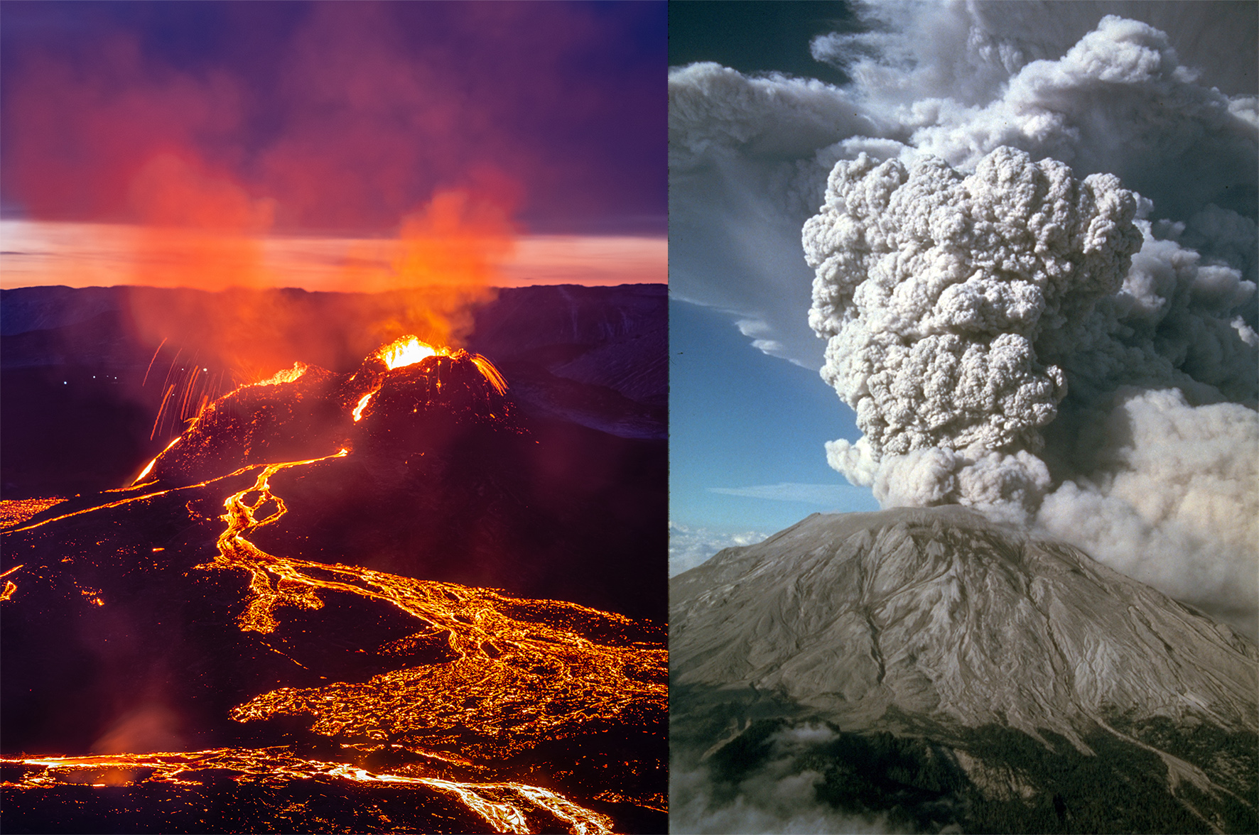 Quelle est la différence entre un volcan rouge et un volcan gris