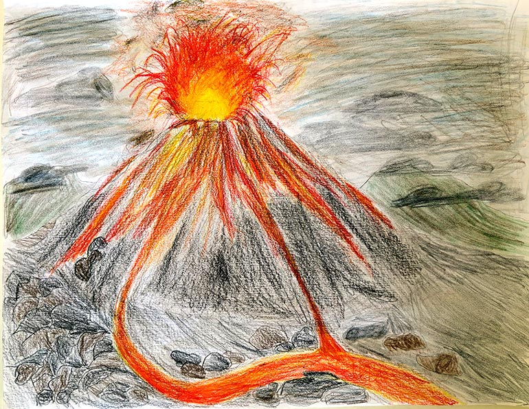 Concours de dessins - Volcan