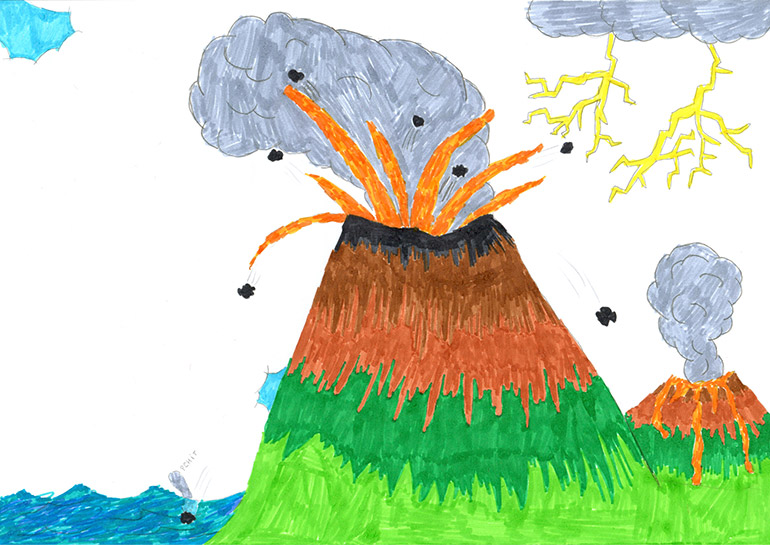 Concours de dessins - Volcan