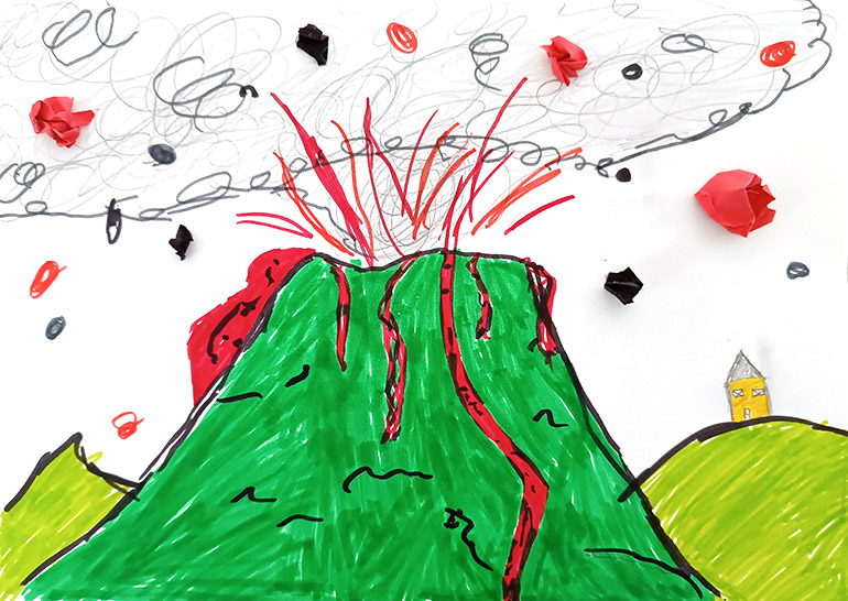 Concours de dessins - Volcan